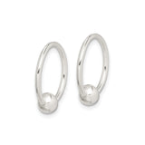 Sterling Silver Captive Bead Hoop Earring, Minimalist Loop for Nose, Lip, or Cartilage Piercing