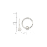 Sterling Silver Captive Bead Hoop Earring, Minimalist Loop for Nose, Lip, or Cartilage Piercing