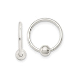 Sterling Silver Captive Bead Hoop Earring, Minimalist Loop for Nose, Lip, or Cartilage Piercing