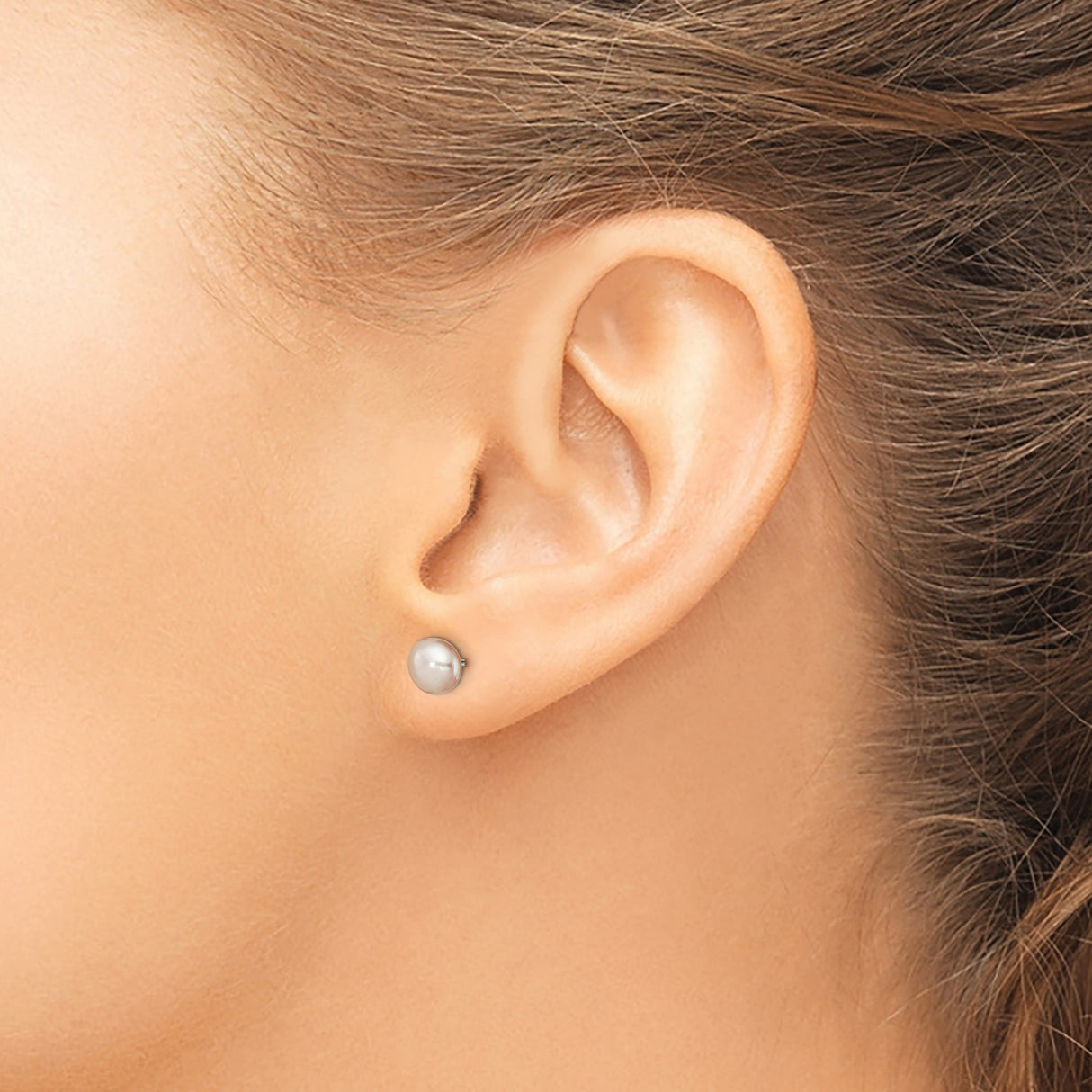 Sterling Silver Stud Earrings with Pink Freshwater Pearls, Classic Bridal or Everyday Style