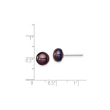 Sterling Silver Black Freshwater Pearl Chic Stud Earrings