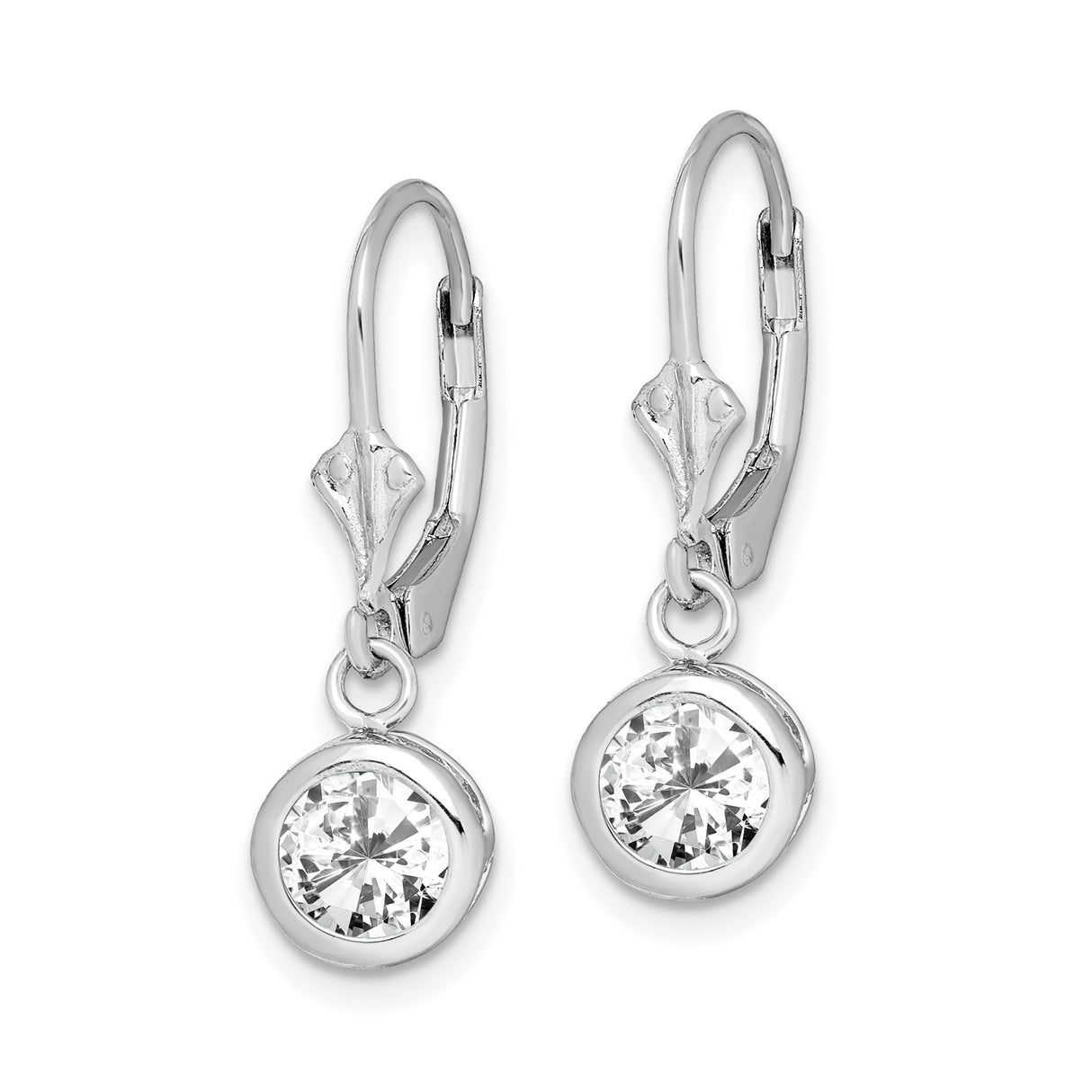 Sterling Silver Drop Earrings with Cubic Zirconia, Celtic Knot Design, Leverback Closure