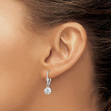 Sterling Silver Drop Earrings with Cubic Zirconia, Celtic Knot Design, Leverback Closure