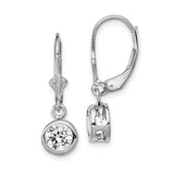 Sterling Silver Drop Earrings with Cubic Zirconia, Celtic Knot Design, Leverback Closure