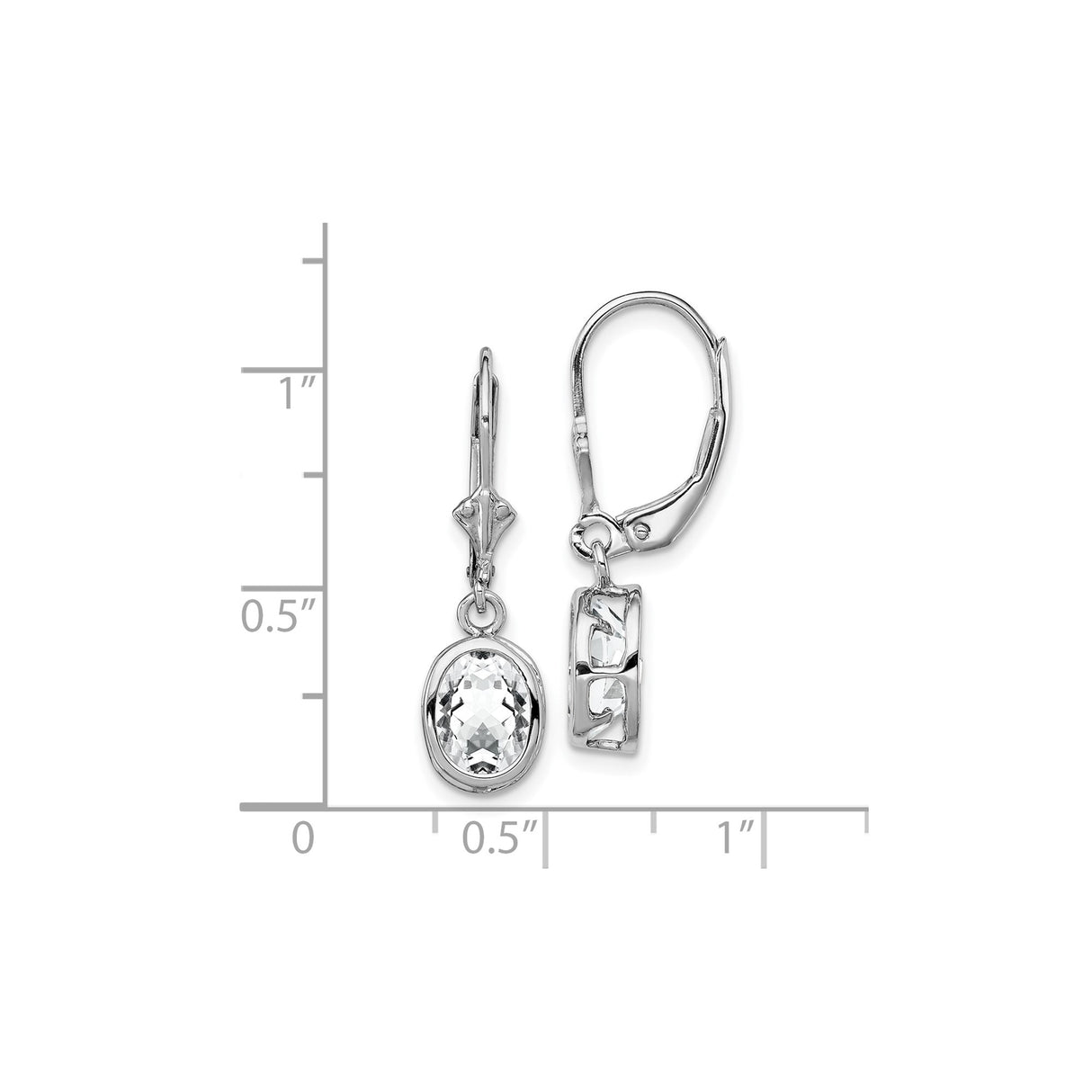 Sterling Silver Dangle Earrings with Cubic Zirconia, Geometric Cutout Leverback Design