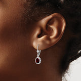 Sterling Silver Dangle Earrings with Oval Garnet, Celtic Eternity and Unity Symbols