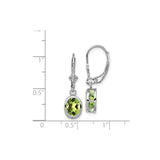 Sterling Silver Dangle Earrings with Peridot, Celtic Knot Drop Design, Leverback Style