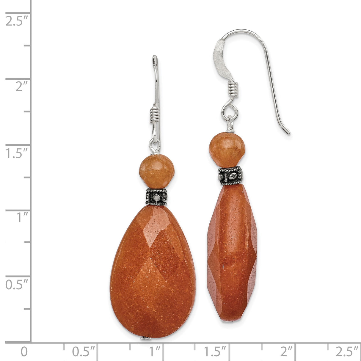 Sterling Silver Dangle Earrings with Carnelian Drops, Boho Handmade Artisan Style