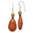 Sterling Silver Dangle Earrings with Carnelian Drops, Boho Handmade Artisan Style