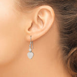 Sterling Silver Dangle Earrings with Rose Quartz Heart and Teardrop Beads, Boho Style