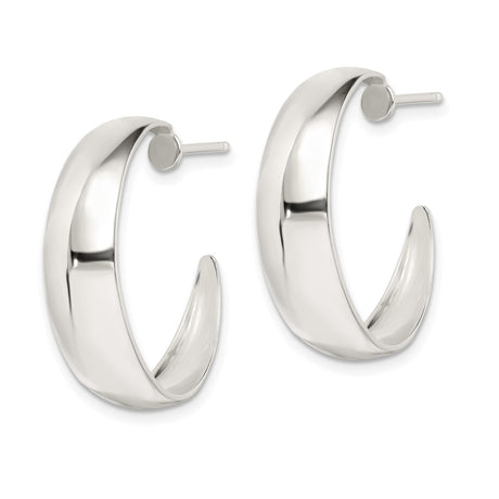 Sterling Silver Hoop Earrings, Classic Minimalist Polished Lightweight Design for Women