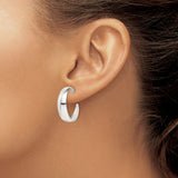 Sterling Silver Hoop Earrings, Classic Minimalist Polished Lightweight Design for Women
