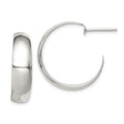Sterling Silver Hoop Earrings, Classic Minimalist Polished Lightweight Design for Women