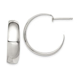 Sterling Silver Hoop Earrings, Classic Minimalist Polished Lightweight Design for Women