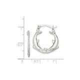 Sterling Silver Dolphin Hoop Earrings with Touching Noses and Ocean Theme Design