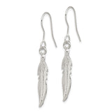 Sterling Silver Feather Dangle Earrings, Lightweight Boho Tribal Style for Women