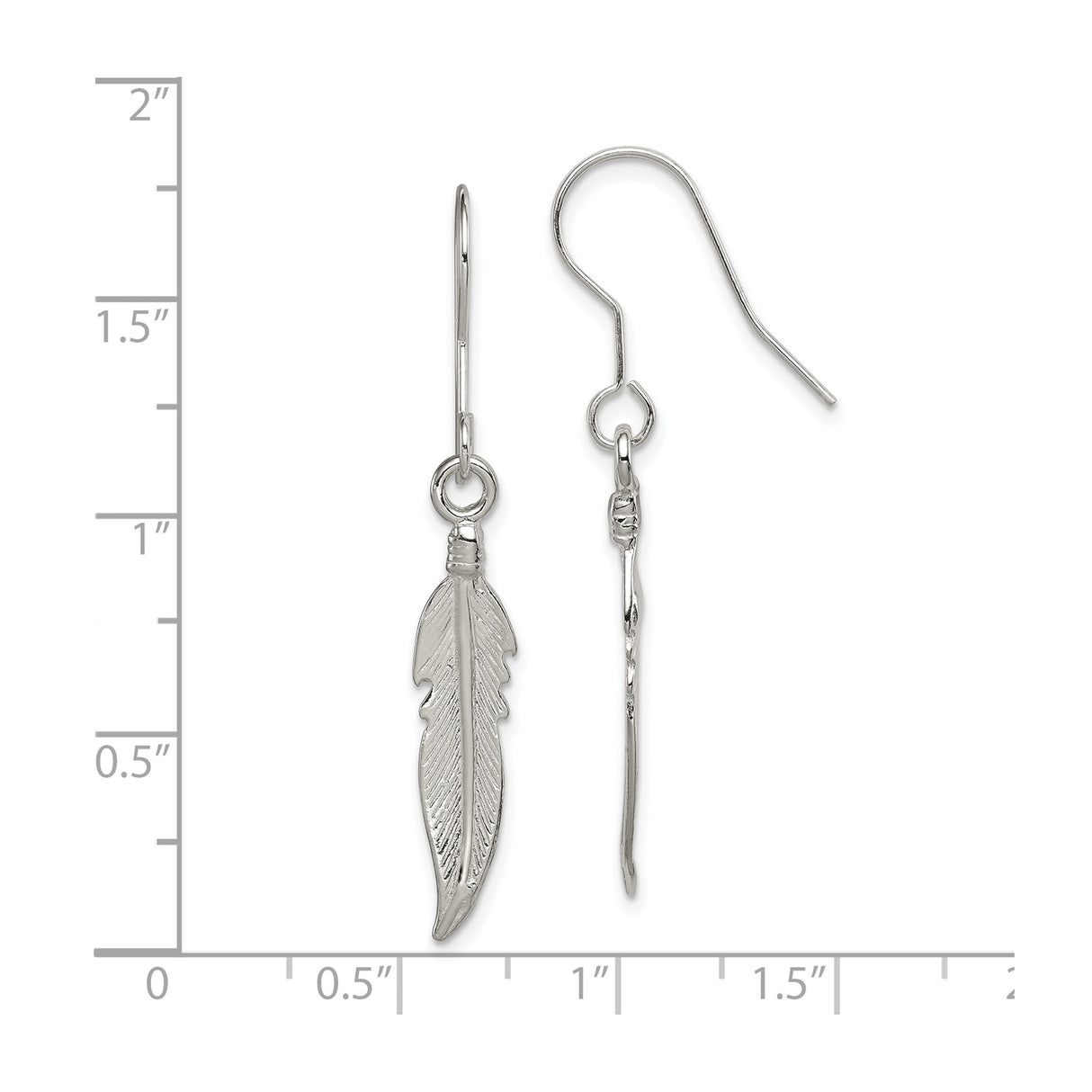 Sterling Silver Feather Dangle Earrings, Lightweight Boho Tribal Style for Women