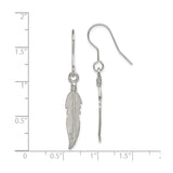 Sterling Silver Feather Dangle Earrings, Lightweight Boho Tribal Style for Women