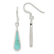 Sterling Silver Teardrop Dangle Earrings with Turquoise, Southwestern Boho Tribal Style
