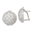 Sterling Silver Clip-On Earrings with Woven Dome Basket Weave Design, Omega Back