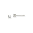 Sterling Silver Stud Earrings with Round Cubic Zirconia, Classic 4-Prong Minimalist Design
