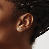 Sterling Silver Minimalist Round CZ Stud Earrings Four Prong