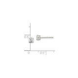 Sterling Silver Minimalist Round CZ Stud Earrings Four Prong