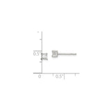 Sterling Silver Stud Earrings with Princess Cut Cubic Zirconia in Four-Prong Basket Setting