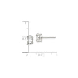 Sterling Silver Stud Earrings with Oval Cut Cubic Zirconia in Classic Four-Prong Setting