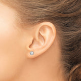 Sterling Silver Bezel Set Minimalist Stud Earrings 5mm CZ