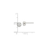 Sterling Silver Bezel Set Minimalist Stud Earrings 5mm CZ