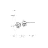 Sterling Silver Bezel CZ Stud Earrings Minimalist Shine