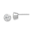 Sterling Silver Stud Earrings with Round Bezel Set Cubic Zirconia, Minimalist Everyday Design, Lightweight Fine Jewelry for Women, Classic Silver Studs with Subtle Sparkle, Modern Daily Wear