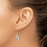 Sterling Silver Crescent Moon Face Dangle Earrings, Celestial Star Boho Jewelry for Women