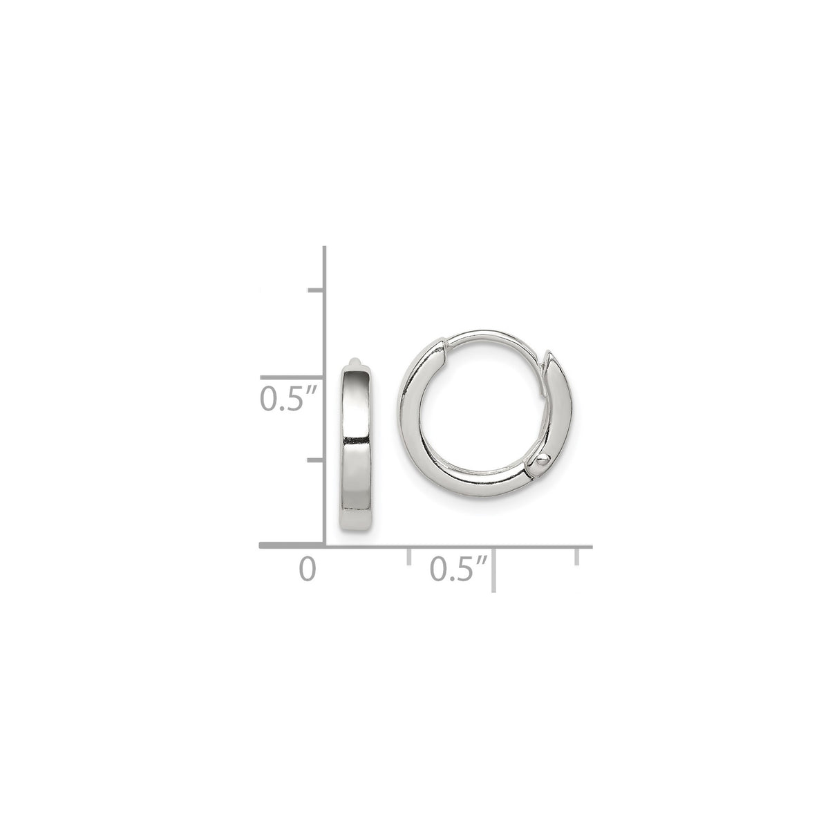 Sterling Silver Hoop Earrings, Polished Finish, Hinged Back, Minimalist Unisex Style