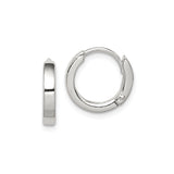 Sterling Silver Hoop Earrings, Polished Finish, Hinged Back, Minimalist Unisex Style