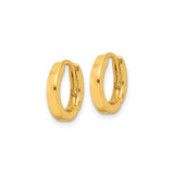 Sterling Silver Hoop Earrings, Medium Gold Tone with Smooth Finish, Hinged Snap Closure, Unisex Style