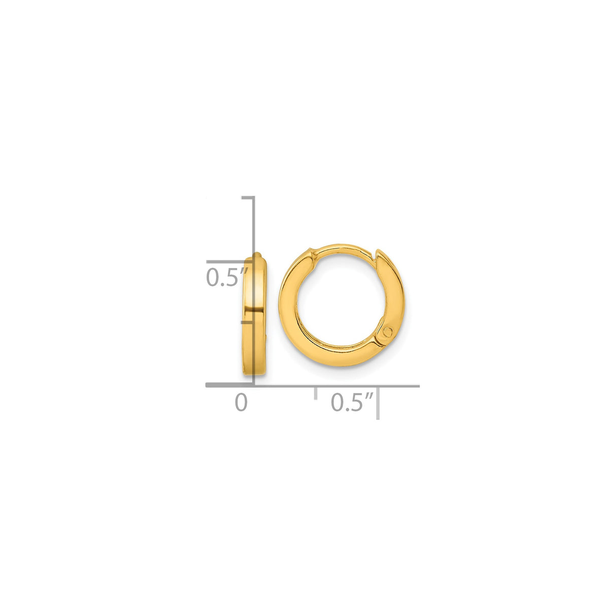 Sterling Silver Hoop Earrings, Medium Gold Tone with Smooth Finish, Hinged Snap Closure, Unisex Style