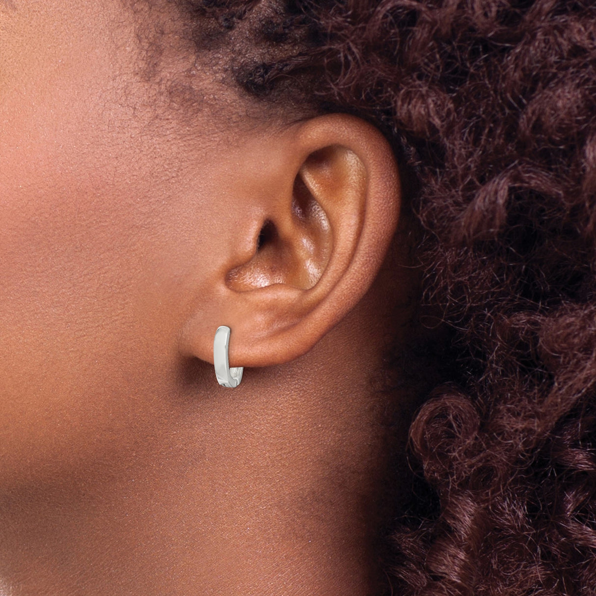 Sterling Silver Hoop Earrings, Horseshoe Shaped Oval Design, Polished Finish, Unisex Style