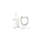 Sterling Silver Hoop Earrings, Horseshoe Shaped Oval Design, Polished Finish, Unisex Style