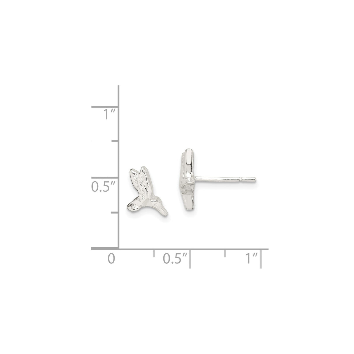 Sterling Silver Hummingbird Stud Earrings, Dainty Bird Design, Nature-Inspired Jewelry for Women