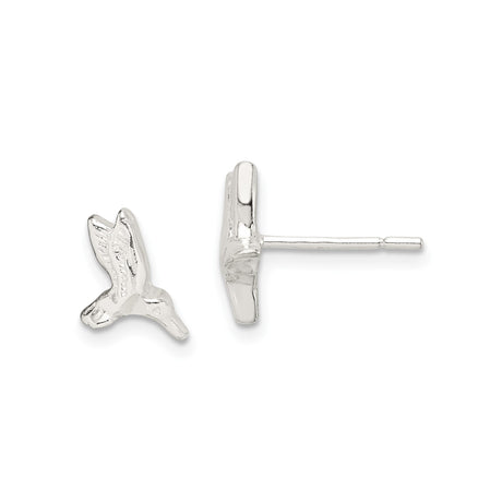 Sterling Silver Hummingbird Stud Earrings, Dainty Bird Design, Nature-Inspired Jewelry for Women