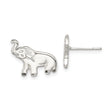 Sterling Silver Elephant Stud Earrings with Raised Trunk Design for Women