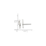 Sterling Silver Lightning Bolt Stud Earrings, Minimalist Geometric Design for Unisex Wear