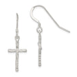 Sterling Silver Bamboo Cross Pendant with Organic Texture and Polished Finish