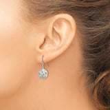 Sterling Silver Dangle Earrings with Textured Cutout Sand Dollar Design, Nautical Beach Style