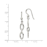 Sterling Silver Dangle Earrings with Linked Marquise Open Loops, Lightweight Minimalist Design for Women
