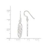 Sterling Silver Celtic Knot Dangle Earrings with Interwoven Irish Design