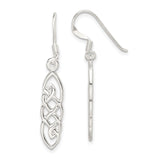 Sterling Silver Celtic Knot Dangle Earrings with Interwoven Irish Design