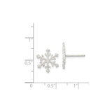 Sterling Silver Snowflake Stud Earrings, Delicate Winter Theme Jewelry for Women